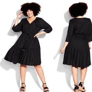 New Loralette by City Chic Black Plain Plus Size Endless Sun Maxi Dress